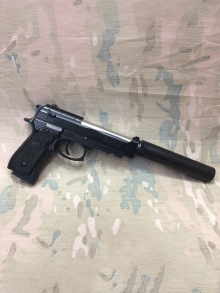 کلت کمری امریکایی تمام فلزی ساچمه پلاستیکی گلاک 19 با صدا خفه کن