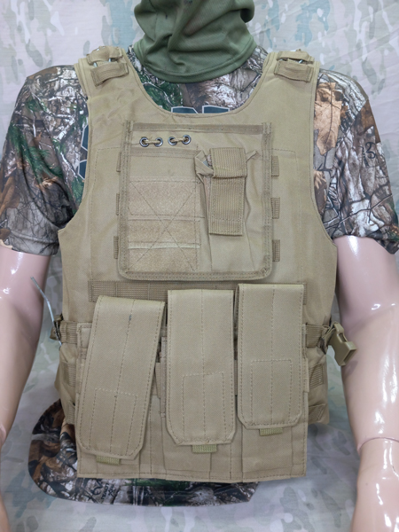 جلیقه تجهیزات تاکتیکال آمریکایی خاکی جلیقه تجهیزات تاکتیکال آمریکایی خاکی