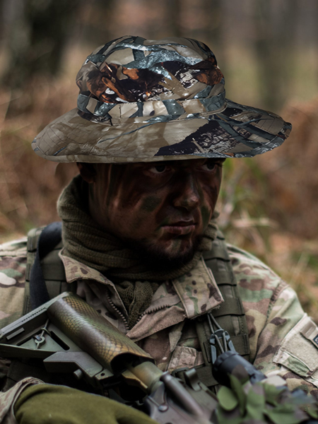 کلاه استتار شاخ و برگی طوفانی نظامی