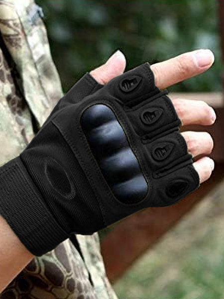 دستکش نیم انگشتی موتورسواری مدل مشکی