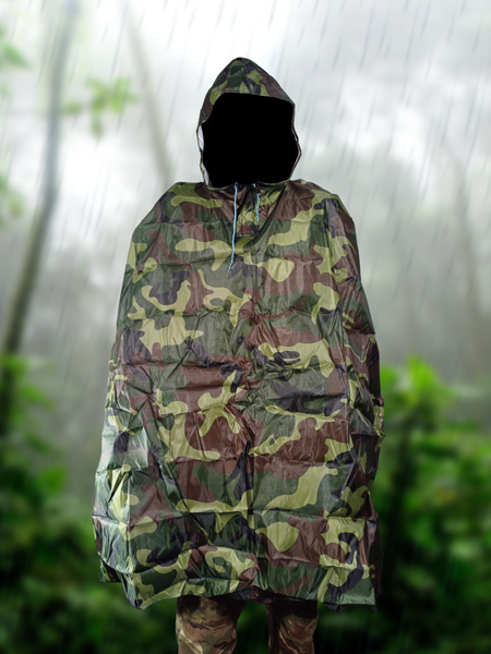 پانچو بارانی مدل استتار سبز