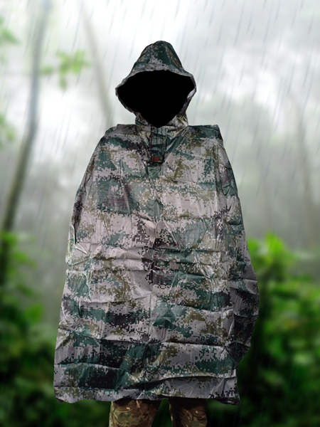 پانچو بارانی مدل استتار سفید سبز