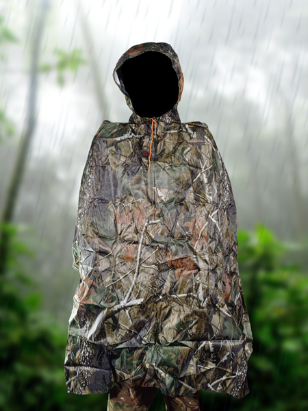 پانچو بارانی مدل استتار شاخ و برگ