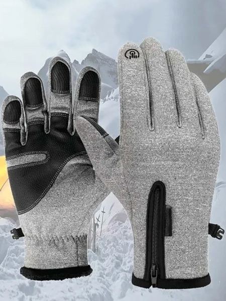 دستکش نیم زیپ تایوانی تاچ دار سفید