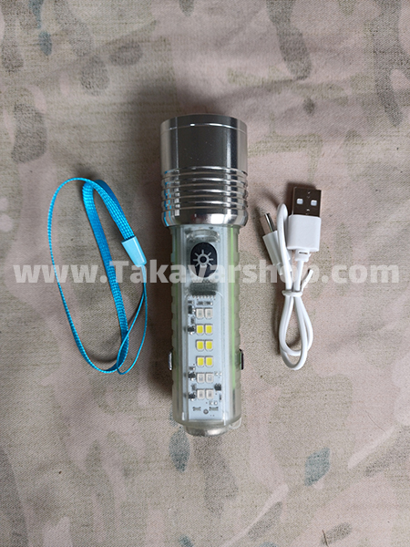 چراغ قوه شارژی 8 حالته زوم بالا آهن ربایی چراغ قوه شارژی 8 حالته زوم بالا آهن ربایی