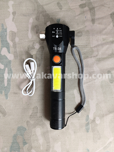 چراغ قوه شارژی زومی چند کاره آهن ربایی چراغ قوه شارژی زومی چند کاره آهن ربایی