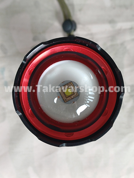 چراغ قوه شارژی پر قدرت 5 حالته زوم دار چراغ قوه شارژی پر قدرت 5 حالته زوم دار