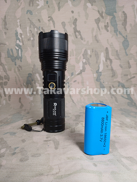 چراغ قوه شارژی پر قدرت 5 حالته زوم دار چراغ قوه شارژی پر قدرت 5 حالته زوم دار